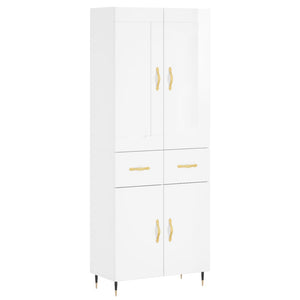 Credenza Bianco Lucido 69,5x34x180 cm in Legno Multistrato 3199859