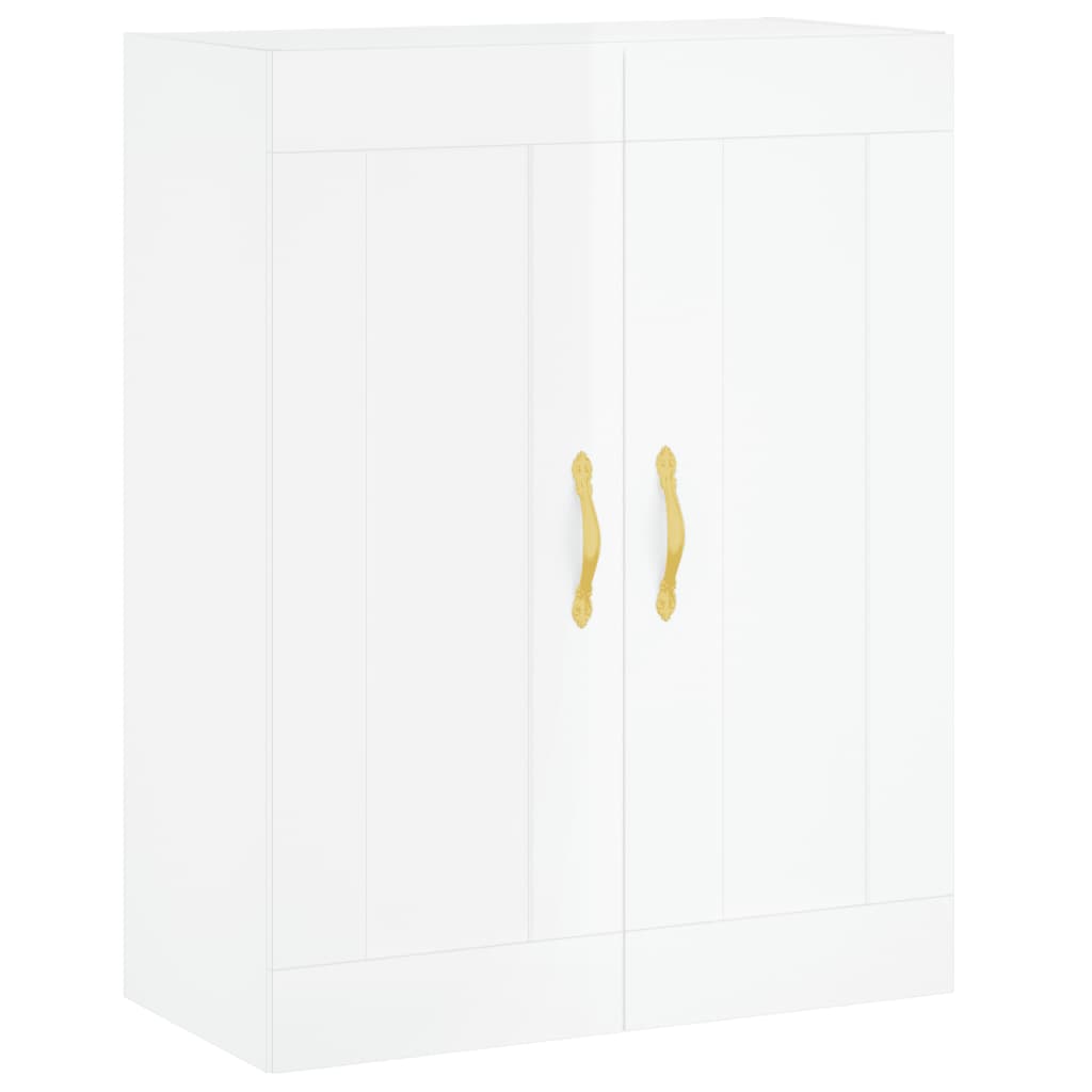 Credenza Bianco Lucido 69,5x34x180 cm in Legno Multistrato 3199859