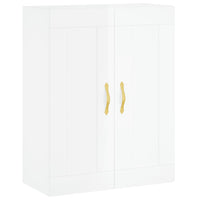 Credenza Bianco Lucido 69,5x34x180 cm in Legno Multistrato 3199859