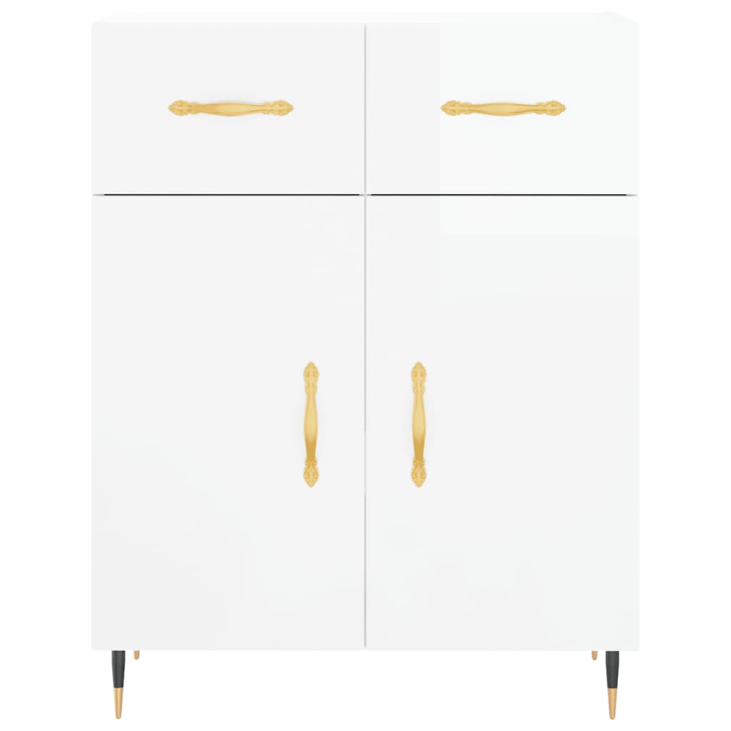Credenza Bianco Lucido 69,5x34x180 cm in Legno Multistrato 3199859