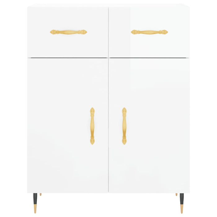Credenza Bianco Lucido 69,5x34x180 cm in Legno Multistrato 3199859
