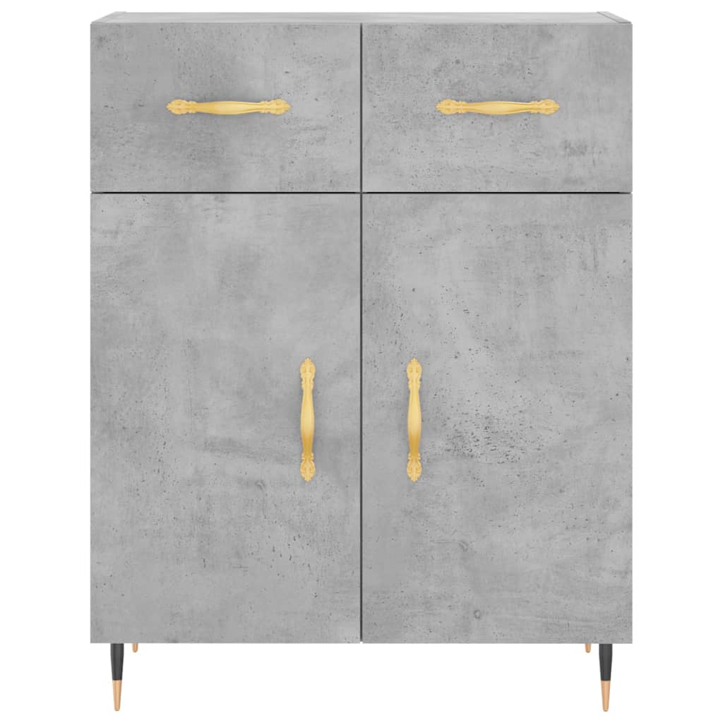 Credenza-Buffet-Armadio da cucina Grigio Cemento 69,5x34x180 cm in Legno Multistrato 598762