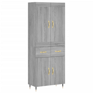 Credenza Grigio Sonoma 69,5x34x180 cm in Legno Multistrato 3199863