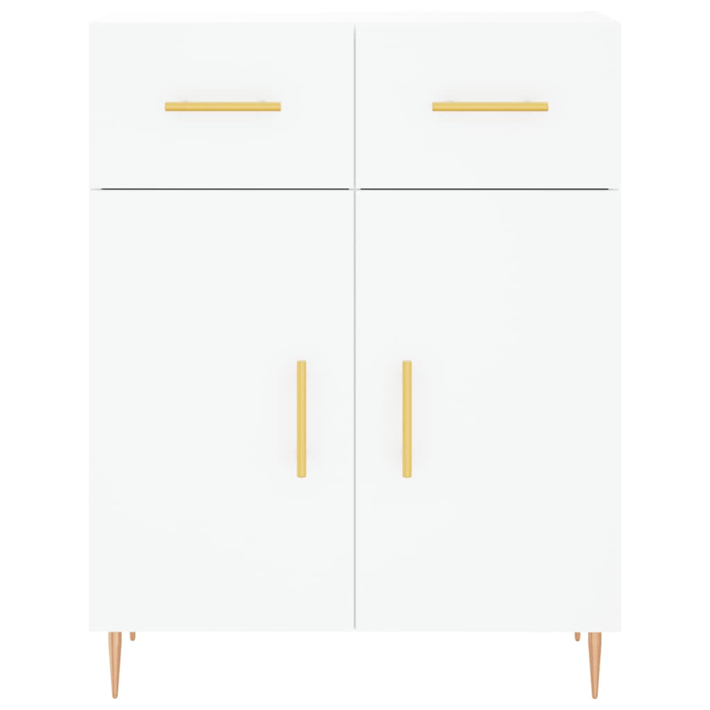 Credenza cassettiera mobile contenitore organizer cucina soggiorno salotto alto 695 x 34 x 180 cm legno ingegnerizzato bianco 02_0032599