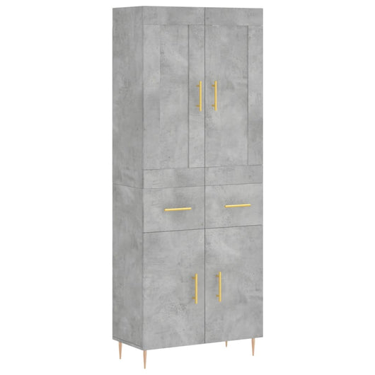 Credenza cassettiera mobile contenitore organizer cucina soggiorno salotto alto 695 x 34 x 180 cm legno ingegnerizzato grigio 02_0034591