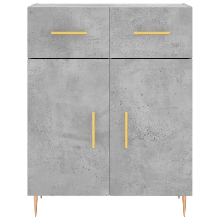vidaXL Credenza Grigio Cemento 69,5x34x180 cm in Legno Multistrato