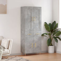 vidaXL Credenza Grigio Cemento 69,5x34x180 cm in Legno Multistrato