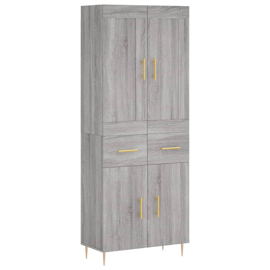vidaXL Credenza Grigio Sonoma 69,5x34x180 cm in Legno Multistrato