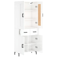 Credenza Bianco Lucido 69,5x34x180 cm in Legno Multistrato 3199875