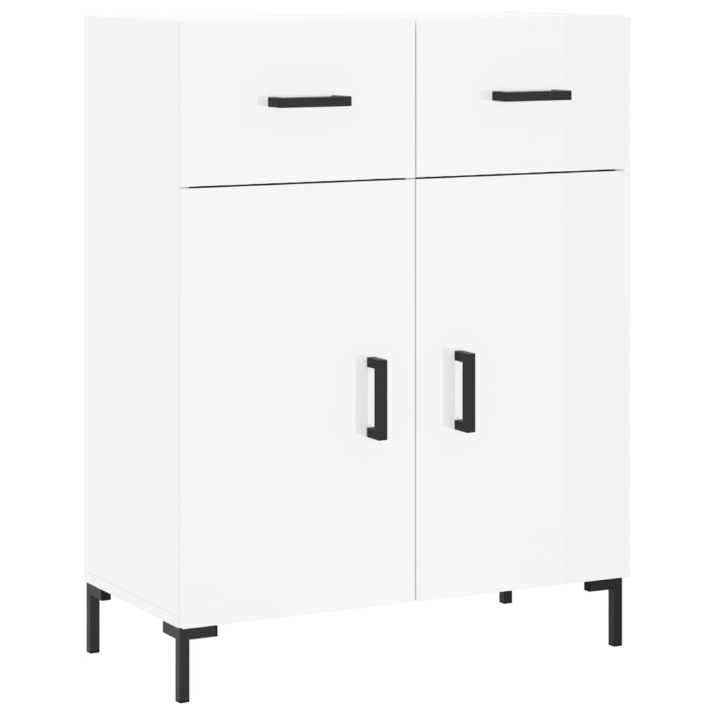 Credenza Bianco Lucido 69,5x34x180 cm in Legno Multistrato 3199875