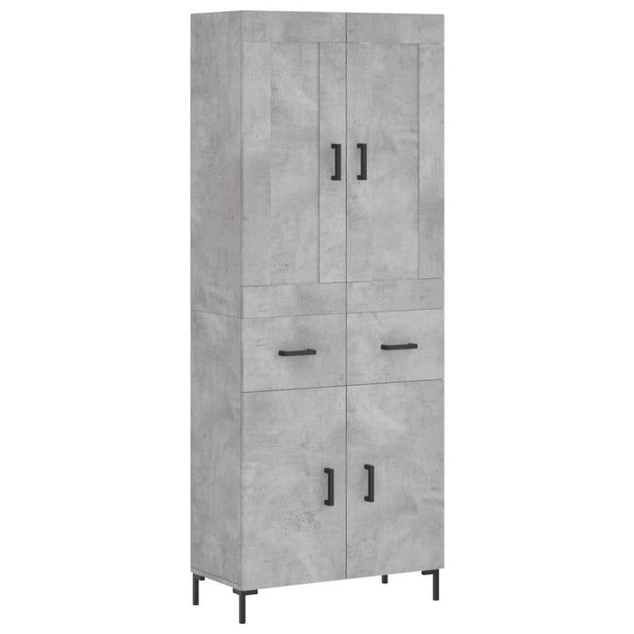 vidaXL Credenza Grigio Cemento 69,5x34x180 cm in Legno Multistrato