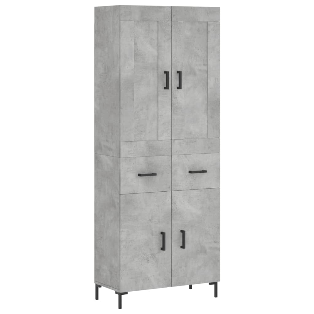 Credenza Grigio Cemento 69,5x34x180 cm in Legno Multistrato 3199877