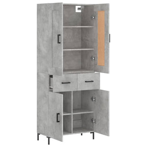 Credenza Grigio Cemento 69,5x34x180 cm in Legno Multistrato 3199877