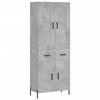 Credenza-Buffet-Armadio da cucina Grigio Cemento 69,5x34x180 cm in Legno Multistrato 721110