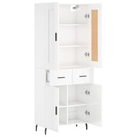 Credenza Bianco Lucido 69,5x34x180 cm in Legno Multistrato 3199891