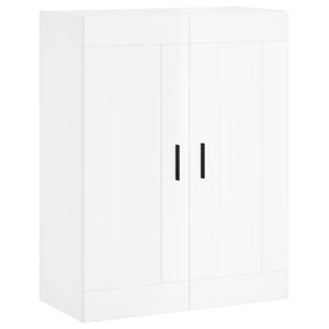 Credenza Bianco Lucido 69,5x34x180 cm in Legno Multistrato 3199891