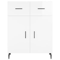 Credenza Bianco Lucido 69,5x34x180 cm in Legno Multistrato 3199891