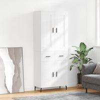 Credenza Bianco Lucido 69,5x34x180 cm in Legno Multistrato 3199891