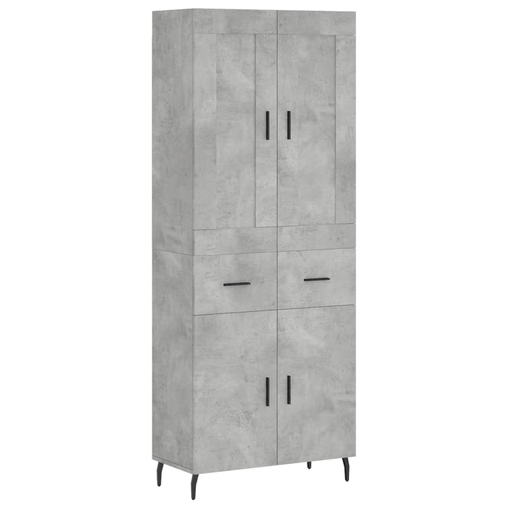 Credenza cassettiera mobile contenitore organizer cucina soggiorno salotto alto 695 x 34 x 180 cm legno ingegnerizzato grigio 02_0034493