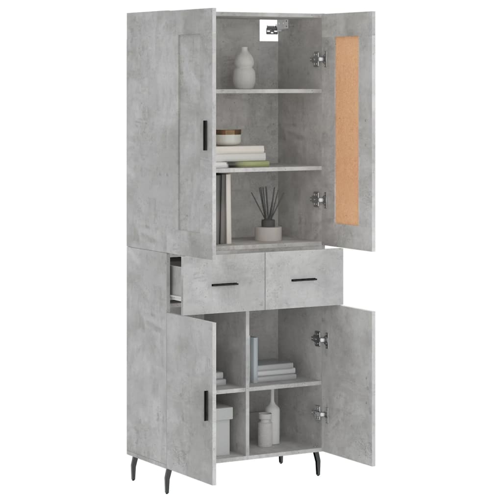 Credenza Grigio Cemento 69,5x34x180 cm in Legno Multistratocod mxl 125731
