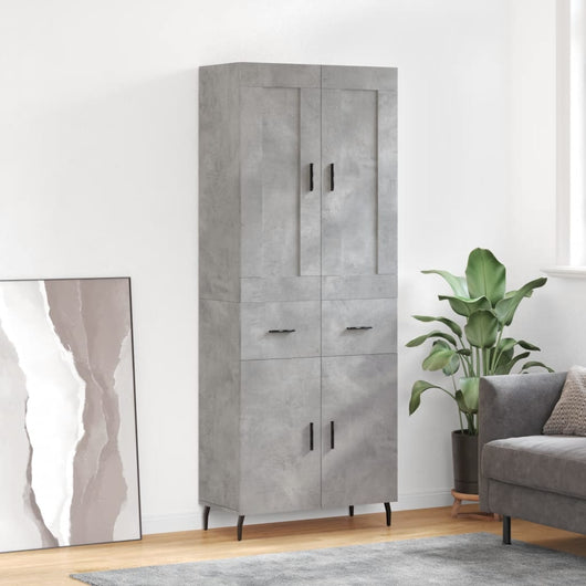 Credenza Grigio Cemento 69,5x34x180 cm in Legno Multistrato 3199893