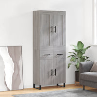 vidaXL Credenza Grigio Sonoma 69,5x34x180 cm in Legno Multistrato