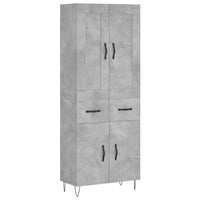 vidaXL Credenza Grigio Cemento 69,5x34x180 cm in Legno Multistrato