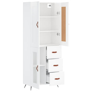 Credenza Bianco Lucido 69,5x34x180 cm in Legno Multistrato 3199915
