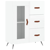 Credenza Bianco Lucido 69,5x34x180 cm in Legno Multistrato 3199915
