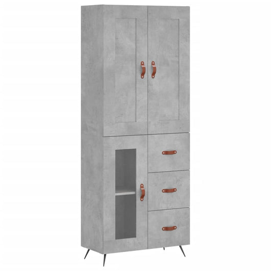 Credenza cassettiera mobile contenitore organizer cucina soggiorno salotto alto 695 x 34 x 180 cm legno ingegnerizzato grigio 02_0034543