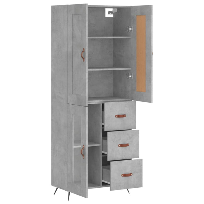 Credenza Grigio Cemento 69,5x34x180 cm in Legno Multistrato 3199917