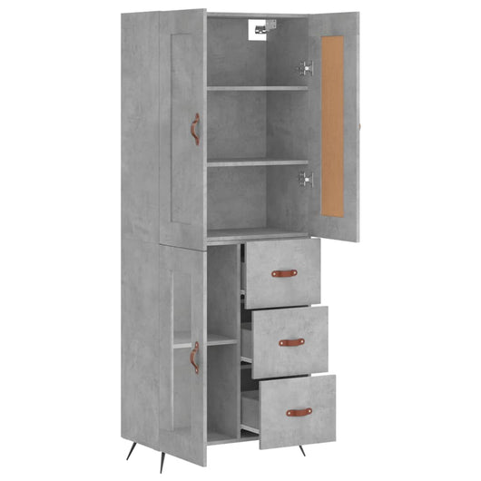Credenza cassettiera mobile contenitore organizer cucina soggiorno salotto alto 695 x 34 x 180 cm legno ingegnerizzato grigio 02_0034543
