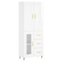 Credenza Bianco Lucido 69,5x34x180 cm in Legno Multistrato 3199923