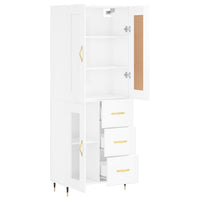 Credenza Bianco Lucido 69,5x34x180 cm in Legno Multistrato 3199923
