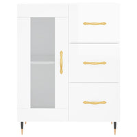 Credenza Bianco Lucido 69,5x34x180 cm in Legno Multistrato 3199923
