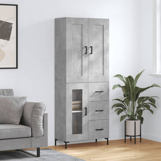 Credenza Grigio Cemento 69,5x34x180 cm in Legno Multistrato 3199941