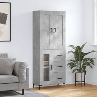vidaXL Credenza Grigio Cemento 69,5x34x180 cm in Legno Multistrato