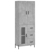 Credenza Grigio Cemento 69,5x34x180 cm in Legno Multistrato 3199949