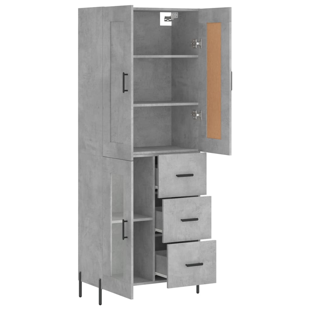 Credenza Grigio Cemento 69,5x34x180 cm in Legno Multistrato 3199949