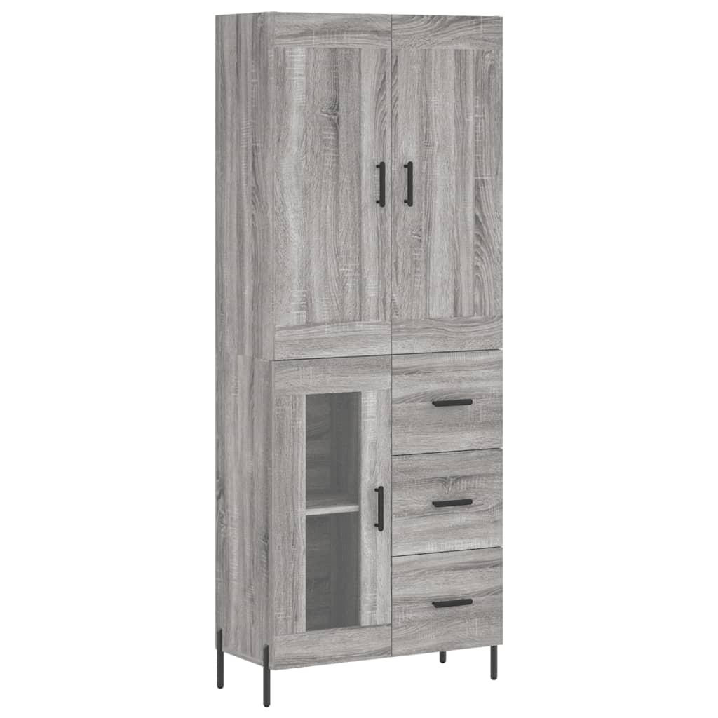 Credenza Grigio Sonoma 69,5x34x180 cm in Legno Multistrato 3199951
