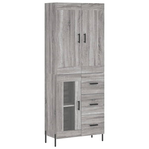 Credenza Grigio Sonoma 69,5x34x180 cm in Legno Multistrato 3199951
