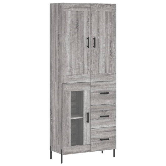 Credenza Grigio Sonoma 69,5x34x180 cm in Legno Multistrato 3199951