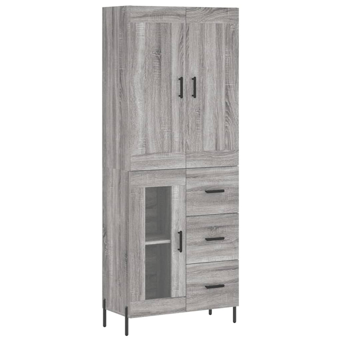 Credenza Grigio Sonoma 69,5x34x180 cm in Legno Multistrato 3199951