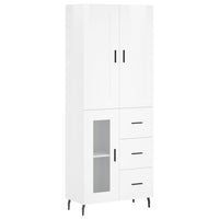 Credenza Bianco Lucido 69,5x34x180 cm in Legno Multistrato 3199955