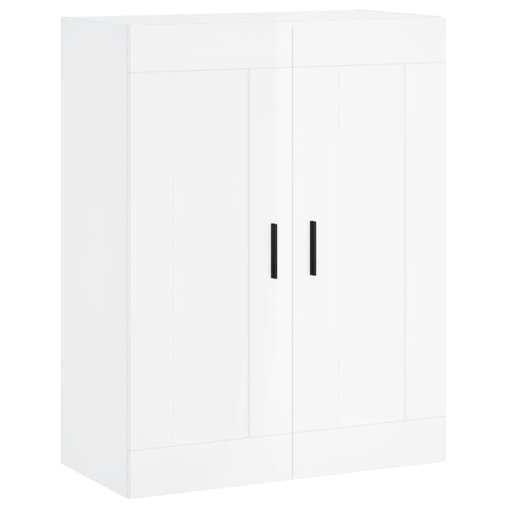 Credenza Bianco Lucido 69,5x34x180 cm in Legno Multistrato 3199955