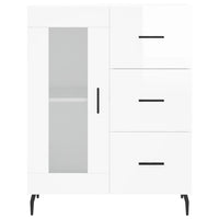 Credenza Bianco Lucido 69,5x34x180 cm in Legno Multistrato 3199955