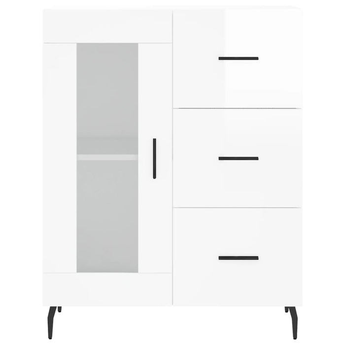Credenza Bianco Lucido 69,5x34x180 cm in Legno Multistrato 3199955