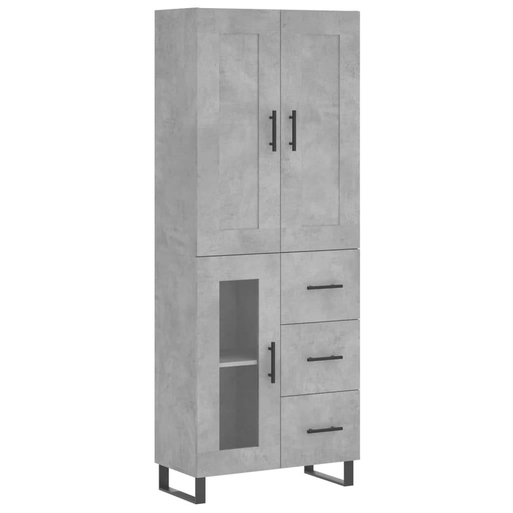 Credenza Grigio Cemento 69,5x34x180 cm in Legno Multistrato 3199965