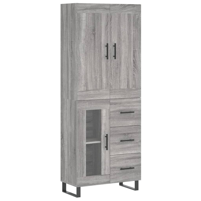 Credenza Grigio Sonoma 69,5x34x180 cm in Legno Multistrato 3199967