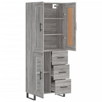 Credenza Grigio Sonoma 69,5x34x180 cm in Legno Multistrato 3199967